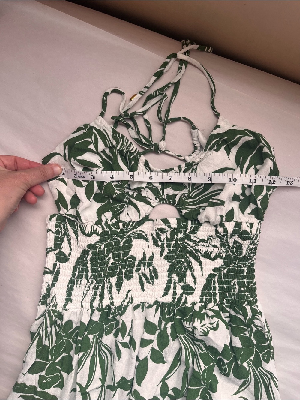 l*space Calla Destination Paradise Maxi Dress with Green Palm Print Side Slit L - Picture 8 of 10